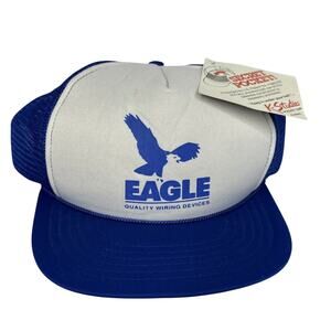 VTG Eagle Quality Wiring Devices Logo Snapback Hat Trucker Cap Blue Electric